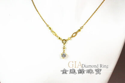 鑽石蹦迪珠黃金項鍊 重0.86錢 G023750：圖片 5