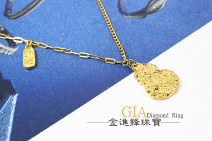 招財碎冰葫蘆黃金項鍊 重1.51錢 G023744：圖片 3