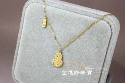 招財碎冰葫蘆黃金項鍊 重1.51錢 G023744：圖片 4