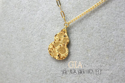 招財碎冰葫蘆黃金項鍊 重1.51錢 G023744：圖片 5