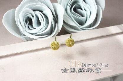 鑽沙金球黃金耳環 重0.24錢 G023701：圖片 7