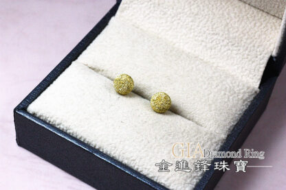 鑽沙金球黃金耳環 重0.24錢 G023701：圖片 8