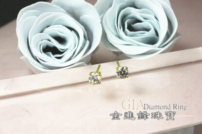 鑽石黃金耳環 重0.33錢 G023738：圖片 3