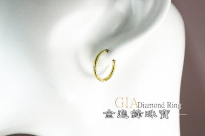 亮面斜紋黃金耳環 重0.34錢 G023719：圖片 5