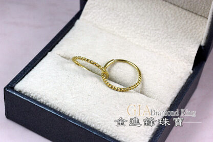 麻花黃金耳環 重0.41錢 G023721：圖片 4