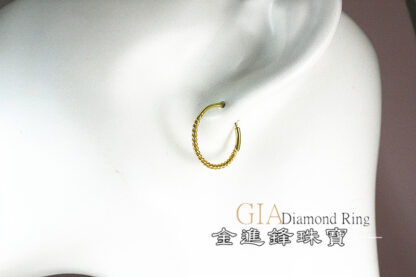 麻花黃金耳環 重0.41錢 G023721：圖片 5