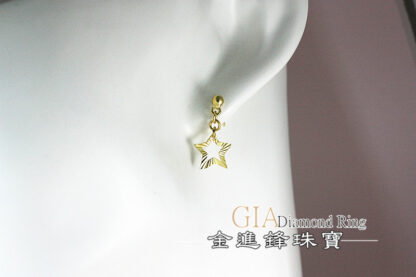 斜紋星星黃金耳環 重0.41錢 G023724：圖片 5