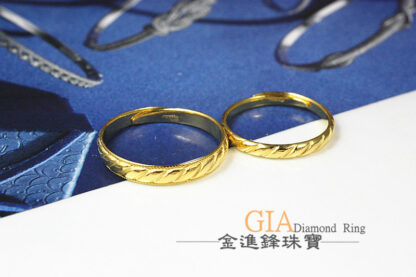 立體斜面黃金對戒 重1.63錢 G023782：圖片 3