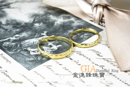 立體斜面黃金對戒 重1.63錢 G023782：圖片 4