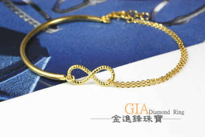 ∞無限半環黃金手鍊 重1.07錢 G023788：圖片 3