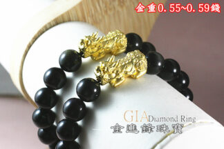 古錢貔貅黃金串珠 重0.59錢 G023868