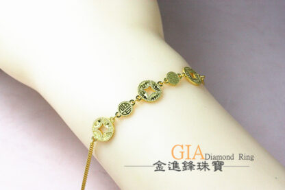 福 古錢黃金手鍊 重1.18錢 G023907：圖片 5