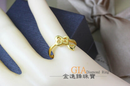 蝴蝶結愛心黃金女戒 重0.75錢 G02393：圖片 5