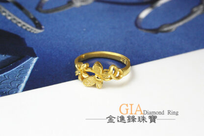 蝴蝶花花黃金女戒 重0.95錢 G023928：圖片 3