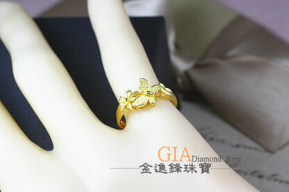 蝴蝶花花黃金女戒 重0.95錢 G023928：圖片 5