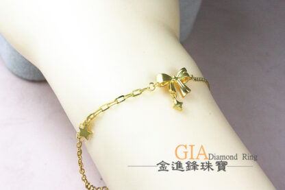 蝴蝶結星星黃金手鍊 重1.13錢 G023939：圖片 5