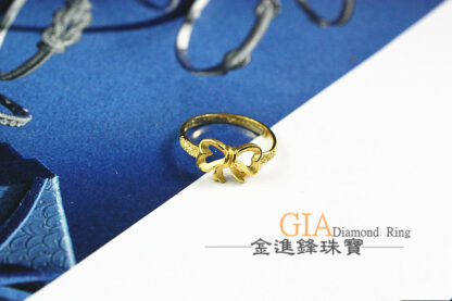 俏麗蝴蝶結黃金戒指 重0.73錢 G024004：圖片 3