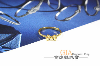 蝴蝶結黃金女戒 重0.64錢 G023963：圖片 3