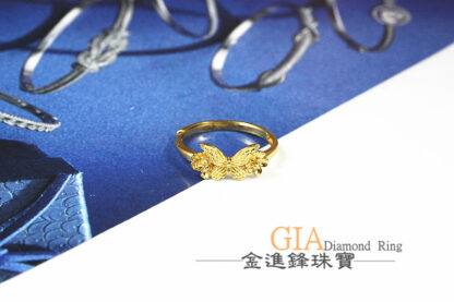 蝴蝶花花黃金女戒 重0.70錢 G023962：圖片 3