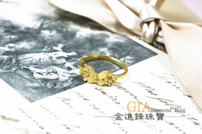蝴蝶花花黃金女戒 重0.70錢 G023962：圖片 4