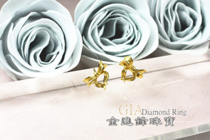 蝴蝶結黃金耳環 重0.47錢 G023983：圖片 3