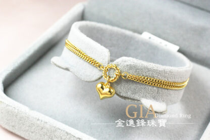 愛心雙鍊黃金手鍊 重1.17錢 G02397：圖片 4
