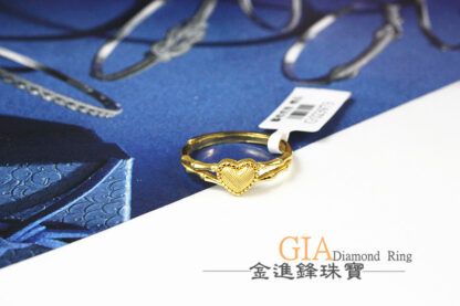 竹節愛心黃金戒指 重0.79錢 G023973：圖片 3