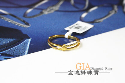 質感交叉黃金戒指 重0.53錢 G023965：圖片 3
