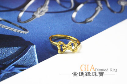 愛心蝴蝶結黃金戒指 重0.82錢 G024013：圖片 3