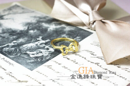愛心蝴蝶結黃金戒指 重0.82錢 G024013：圖片 4