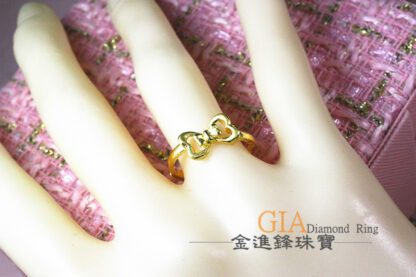 愛心蝴蝶結黃金戒指 重0.82錢 G024013：圖片 5