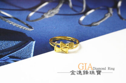 雙蝴蝶結黃金戒指 重0.75錢 G024010：圖片 3