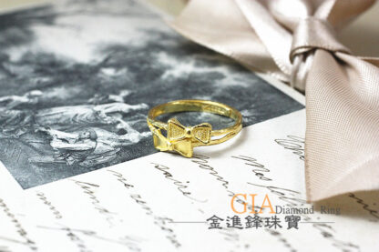 雙蝴蝶結黃金戒指 重0.75錢 G024010：圖片 4