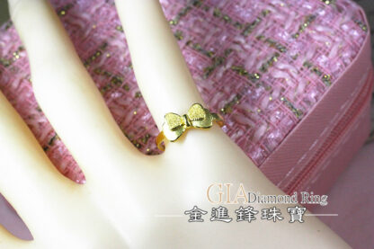 鑽砂蝴蝶結黃金戒指 重0.71錢 G024006：圖片 5