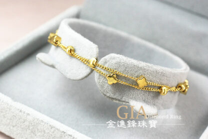 幸運草雙鍊黃金手鍊 重1.45錢 G024023：圖片 4