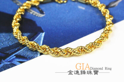 麻花黃金手鍊 重3.48錢 G024019：圖片 3