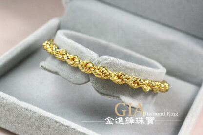 麻花黃金手鍊 重3.48錢 G024019：圖片 4