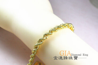 麻花黃金手鍊 重3.48錢 G024019：圖片 5