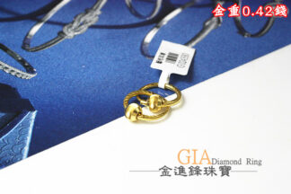 貓眼金球圈圈黃金耳環 重0.42錢 G024330