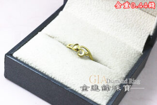 愛心線條黃金尾戒 重0.44錢 G025843