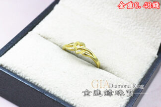 愛心線條黃金戒指 重0.48錢 G026239