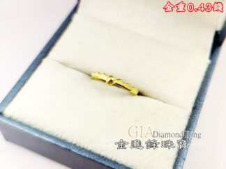 鑽沙金球黃金尾戒 重0.43錢 G026329