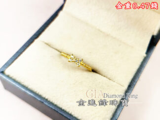 鑽石蝴蝶結黃金戒指 重0.47錢 G027640