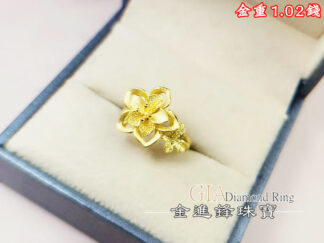 雙層花花黃金戒指 重1.02錢 G027451